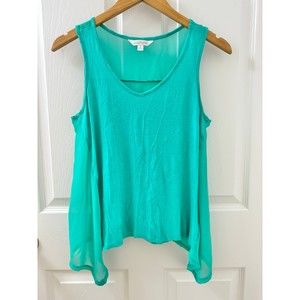 Charming Charlie Women’s Tank Top Blouse Lightweight Material Teal Turquoise